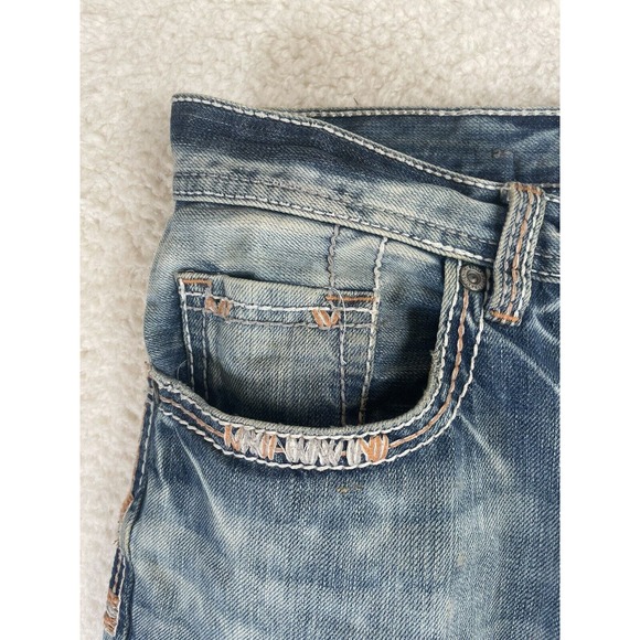 BKE Buckle Jeans Mens Sz 30S Jake Straight Leg Blue Medium Wash Distressed - Picture 7 of 16